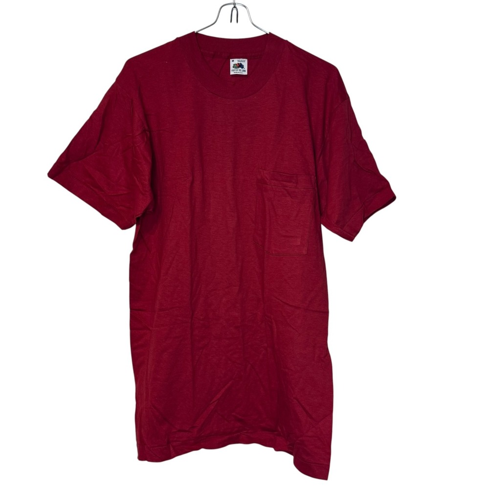 Fruit Of The Loom Mens T-Shirt Vintage NWOT Dead Stock Short Sleeve Red Medium
